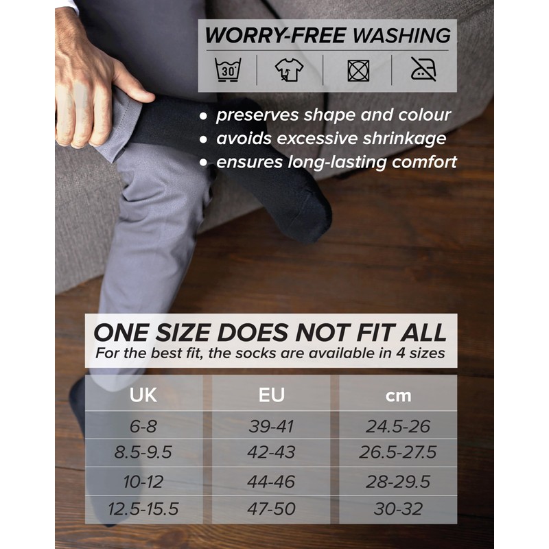 vitsocks Men's 80% MERINO Wool Fine Warm Socks (3 PAIRS)