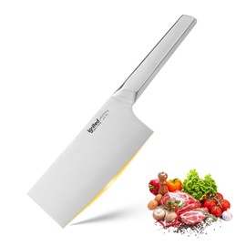 IGNITED CUTLERY 7 inch Meat Cleaver, One-piece All-Metal Cleaver Knife, German 1.4116 High Carbon Stainless Steel Kitchen Knife, Chinese Cleaver with Hollow Handle