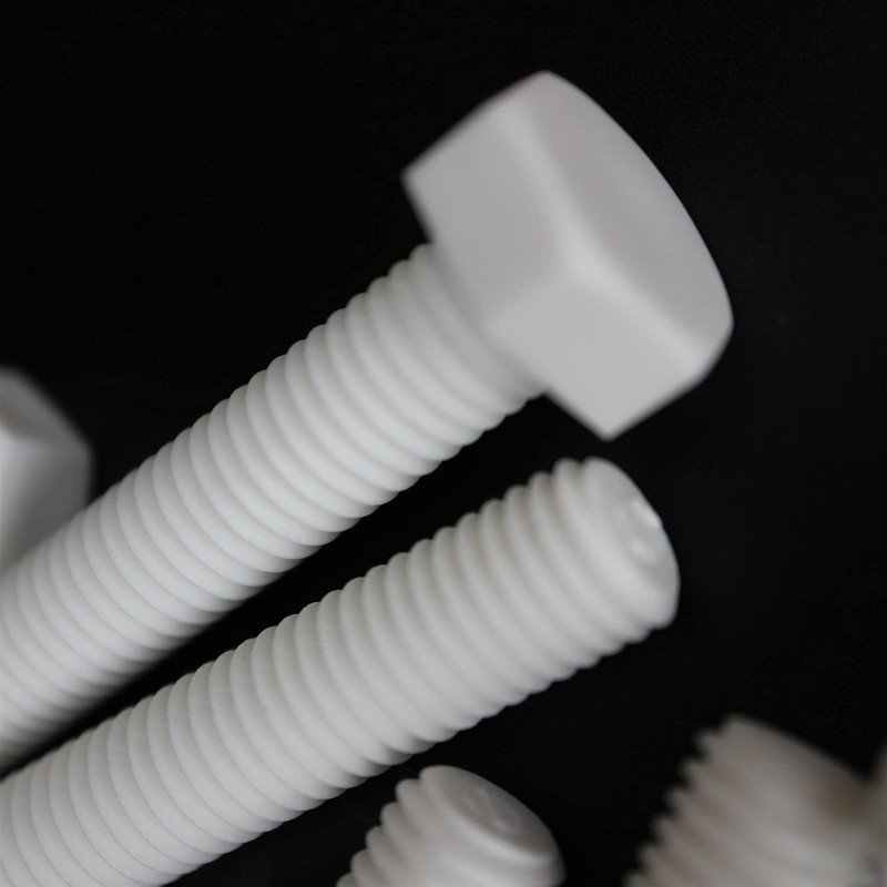 10 x White Hexagon Head Screws Polypropylene (PP) Plastic Nuts,