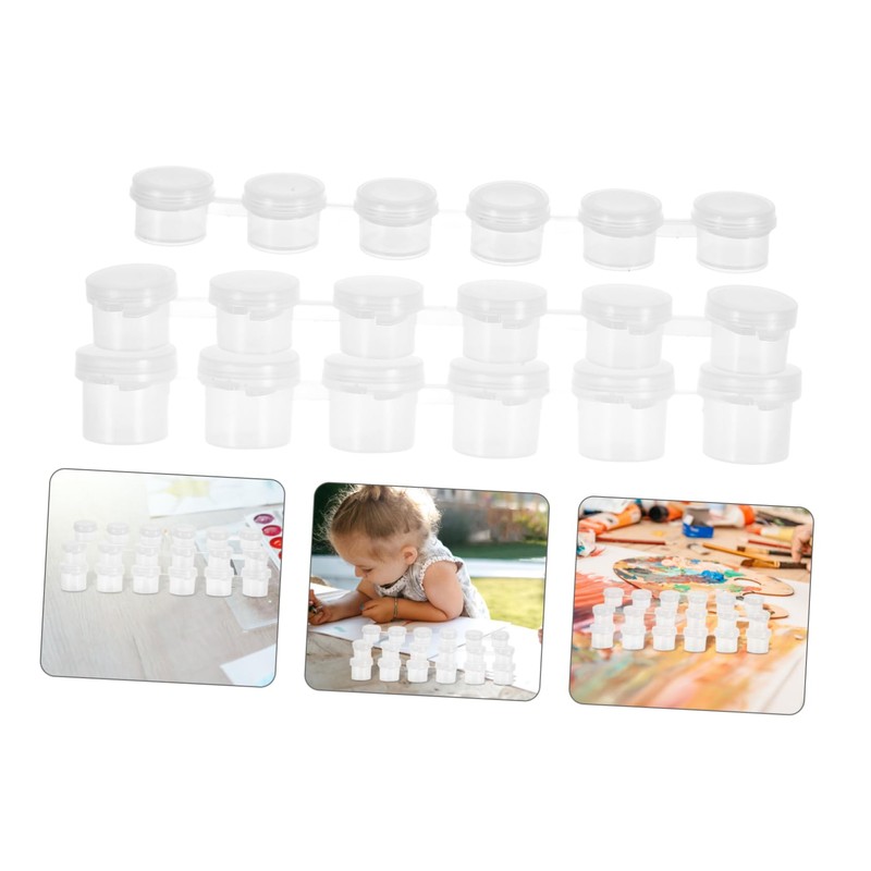 Operitacx Empty Paint Box 30pcs Paint Cups Lids Mini Containers