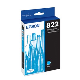 EPSON 822 DURABrite Ultra Ink Standard Capacity Cyan Cartridge (T822220-S) Works with WorkForce Pro WF-3820, WF-3823, WF-4820, WF-4830, WF-4833, WF-4834