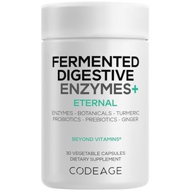 Codeage Suplemento de enzimas digestivas fermentadas 14 enzimas digestivas, probióticos, prebióticos, ingredientes botánicos fermentados, enzimas...  