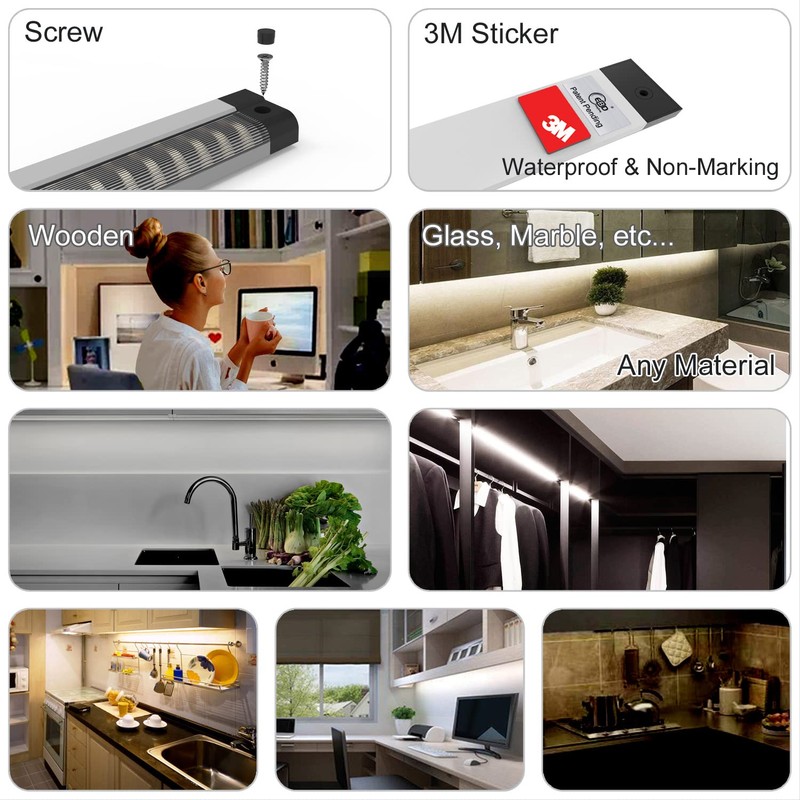 EBD Under Counter Lights Touch LED Under Cabinet Lighting Built-in