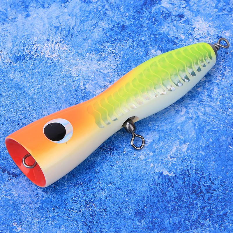 Wooden Large Artificial Popper Fish Lure Topwater Simulation Bait Sea