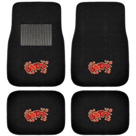 A Set of 4 Universal Fit Front and Rear Logo Plush Carpet Floor Mats - Betty