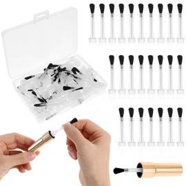Ptwola 25pcs Disposable Dip Replacement Brush, Dipping Powder Liquid Nail Art Brush Set Fine Soft Bristles Nail Polish Brush Kit with Handle for Home DIY Salon