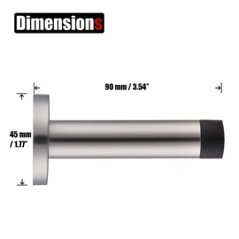 JQK Door Stopper White, 304 Stainless Steel Thicken 1mm Sound Dampening Door Stop Bumper Wall Protetor, DSB5-WH