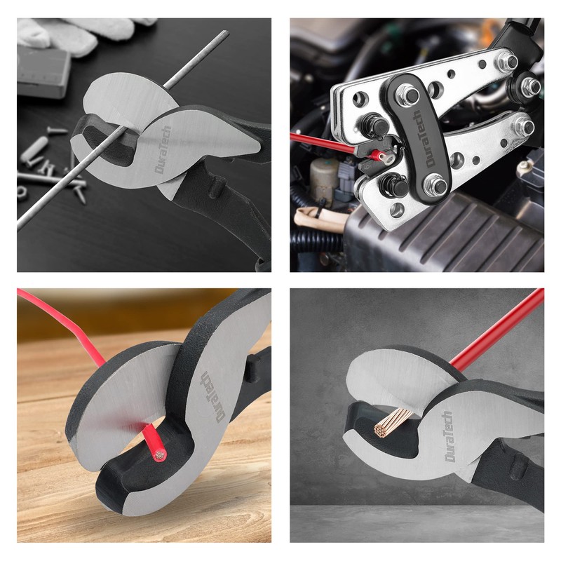 DURATECH Battery Cable Lug Crimping Tool with Wire Cutter-Wire Crimper