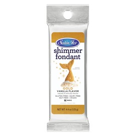 Satin Ice Gold Shimmer Fondant With Edible Glitter (4.4 Ounce, Vanilla) For Cake Decorating
