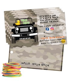 You've Been Ducked Card, Duck Ducking Game Card, Ducked Tags, Camouflage design, 50 Pack, 3.5 x 2" Business Card Size With Round Hole and Rubber Bands
