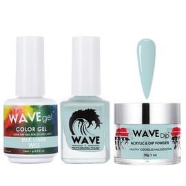 WAVEGEL Soak-Off Gel, Nail Lacquer & Acrylic/Dip Powder Matching Set - Simplicity Collection - #W65 Blue Lover