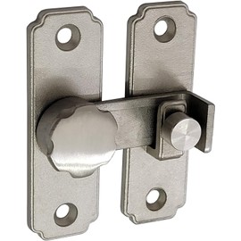 2X Pinball Positioning 304 Stainless Steel Gate Latches Flip Latch Safety Door Bolt Latch Lock Barn Door Lock Hardware (180 Degree, Silver)