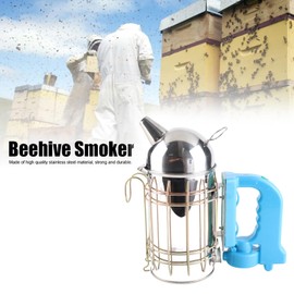 CHEOTIME Stainless Steel Beehive Smoker, Bee Hive Smoker Kit with Heat Cover Protection Board Beekeeping Supplies Beekeeping Equipment for Beekeeper