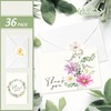Whaline 36 Pack Floral Thank You Cards Wildflower Greeting Cards
