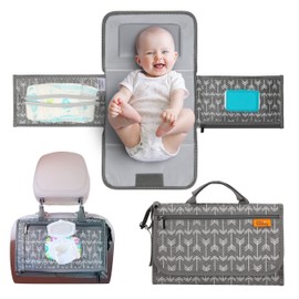 Kopi Baby Portable Diaper Changing Pad - Baby Diaper Changer Travel Bag with Wipes Pocket, Smart Design Portable Changing Mat, Infant Travel Station Kit, Gift for Newborn Girl & Boy - Modern