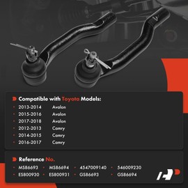 A-Premium 2 x Front Outer Tie Rod Ends, Compatible with Toyota Camry 2012-2017, Avalon 2013-2018