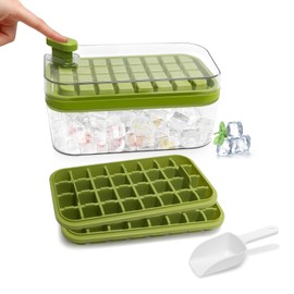 Ice Cube Tray,Food-Grade Ice Cube Moulds with Lid,Release All Ice Cubes in One Second,BPA-Free,64 Ice Cube Tray