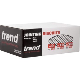 Trend 1000pcs Beechwood Joining Biscuits Variety Pack (No. 0, 10, 20) for Woodworking, Joinery, and Furniture Framing, BSC/MIX/1000