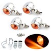 PIENSE Motorcycle Turn Signals Set of 4 Universal Black Bullet