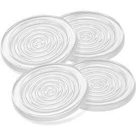 4 Pcs Transparent Non Slip Furniture Pads, 3/4" Chair Leg Floor Protectors, Caster Cups, Round Anti-Slip Caster Cup, Wheels Suitable for All Floors and Sofas, Chairs, Beds Furniture Hardware