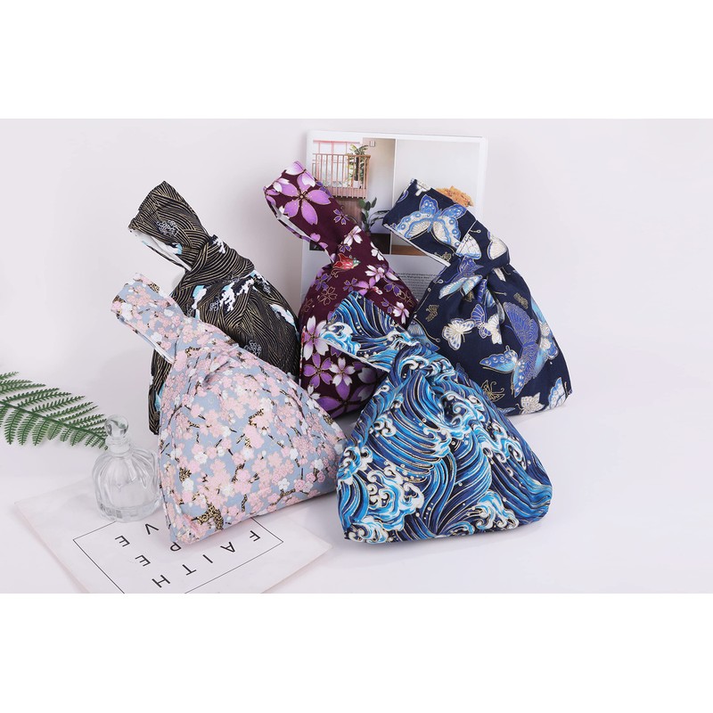 Rubitas Japanese Pattern Pouch, Bag, Drawstring Bag, One Hand, Handbag,