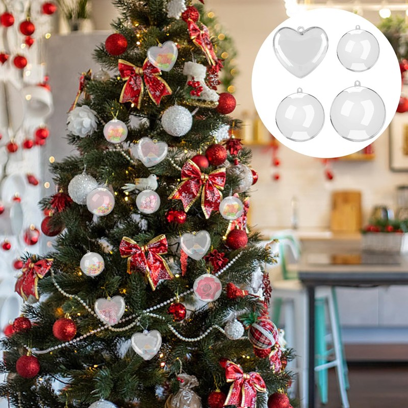 20 Decorative Balls, Transparent Decorations, Filled Plastic Balls, Party Decoration,