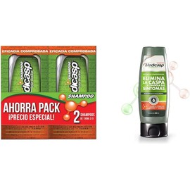 Medicasp Shampoo Anticaspa 2 Pack Elimina Hongo Comezón 2x130ml + 400ml Uso Diario Brillo Suavidad