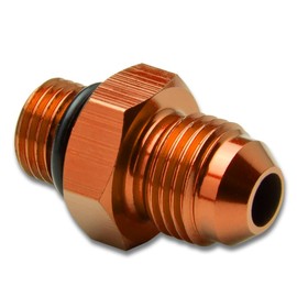 Auto Dynasty 6AN Anodized T-6061 Aluminum Straight Gold Oil Line Fitting Adapter (M12 X 1.25 Thread Pitch)