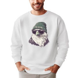 Olive Loves Apple Eagles Football Sports Sweatshirt for Men Women Youth and Toddler Boys and Girls White Sweatshirt Adult Large