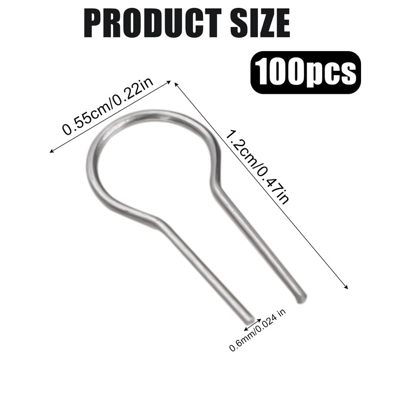100pcs High Temperature Nichrome Wire Jump Rings, R-Shaped Hanging Burning