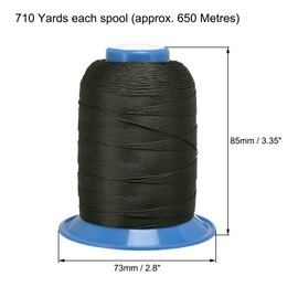 sourcing map Bonded Polyester Sewing Thread 610 Yards 420D/0.45mm Extra Strong Upholstery Thread for Manual and Machine Sews (Black)