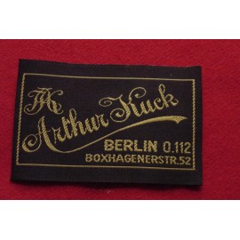 GERMAN UNIFORM TAILOR LABEL : ARTHUR KUCK,  BERLIN - TEN CUSTOM-MADE REPLICAS
