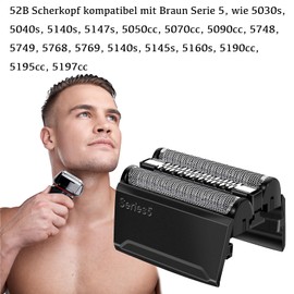 2 Stück 52B Scherkopf Kompatibel mit Braun Elektrorasierer Series 5, 52B Scherblatt für Braun Herren Rasierer S5