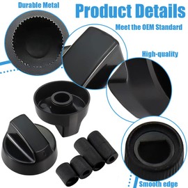 Universal Control Knobs, 16 Pieces, Oven Hob Control Knobs, Cooker Knobs Knobs Switch, Cooker Knobs, Universal Control Knobs for All Types of Oven, Hob & Hob, Black