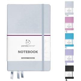 Panda Planner Daily Wide-Ruled Notebook – 5.75" x 8.25" Hardcover Journal with 240 Pages - Productivity Journal for Notes, Work, School, Home, To-Do Lists & ADHD Management (Gray)