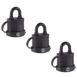 Yale - Y222B/35/122/3 High Security 35mm Trailer Padlock, Pack of 3, keyed Alike - Open Hardened Steel Shackle - 3 Keys