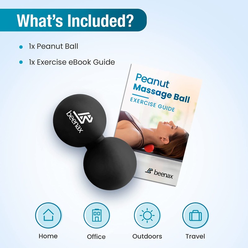 Beenax Peanut Massage Ball - Double Lacrosse Ball - Perfect