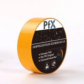 PfX Extremely Strong Double-Sided Premium Fabric Tape [10 m] – 2023 Version – Perfect as Carpet Tape and for Textured Surfaces – Caution Extremely Strong (10 m)
