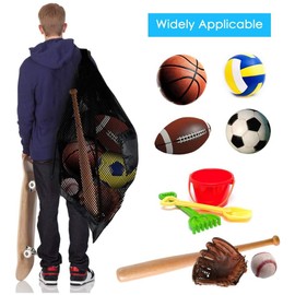 Multi-Purpose Ball Bag Net, Football Ball Bag, Sports Mesh Bag, Extra Large Ball Net Ball Bag with Drawstring and Shoulder Strap, Ball Net, Multipurpose for Football, Basketball, Handball, Volleyball,