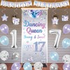 Holkcog Happy 17th Birthday Decorations for Girl, Silve Dancing Queen