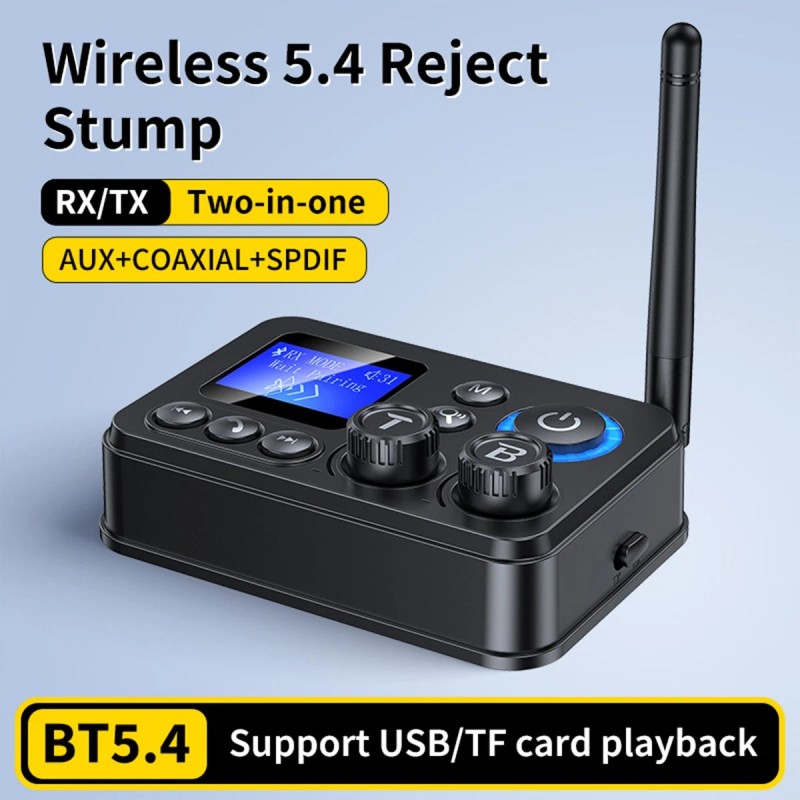 RX/TX Bluetooth 5.4 Transmitter Receiver 3.5mm AUX TV Home Stereo