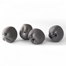 4 Pieces Funny Novelty Gift Gadgets Vent Human Face Ball Anti Stress Scented Caomaru Geek Gadget Vent Toy