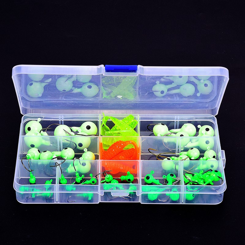 T0015 Luminous Jig Head Hook Soft Plastic Artificial Fishing Lures