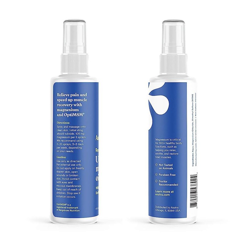 ASUTRA Ultra Magnesium Oil Spray with OptiMSM, 4 fl oz