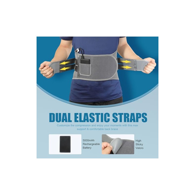 HONGJING Back Support Brace with Heating for Lower Back Pain