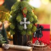 Hicarer 1 Set Metallic Cross Tree Ornaments with Christmas Gift