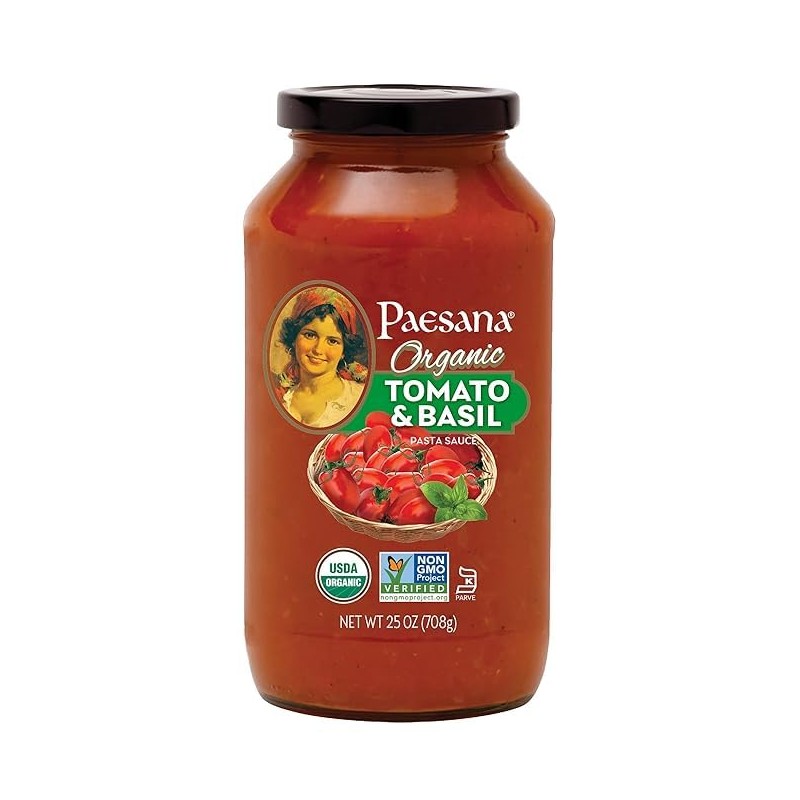 Organic Tomato Basil Pasta Sauce — Gluten Free, Vegan Friendly