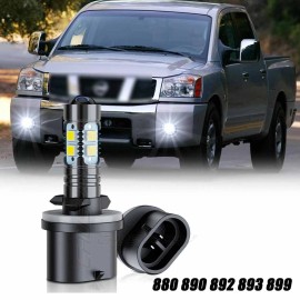 CHUSYYRAY 2PCS 880 899 LED Fog Light Bulbs 6000K For Nissan TITAN 2004 2005 2006 2007-2015