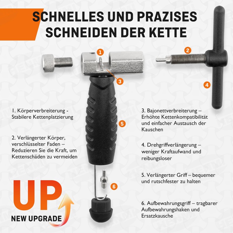 HENMI Chain Riveter Bicycle, Chain Pliers, Chain Gauge and 4