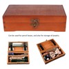 Wooden Sketching Pencil Box Antique Solid Wood Square Children Stationery